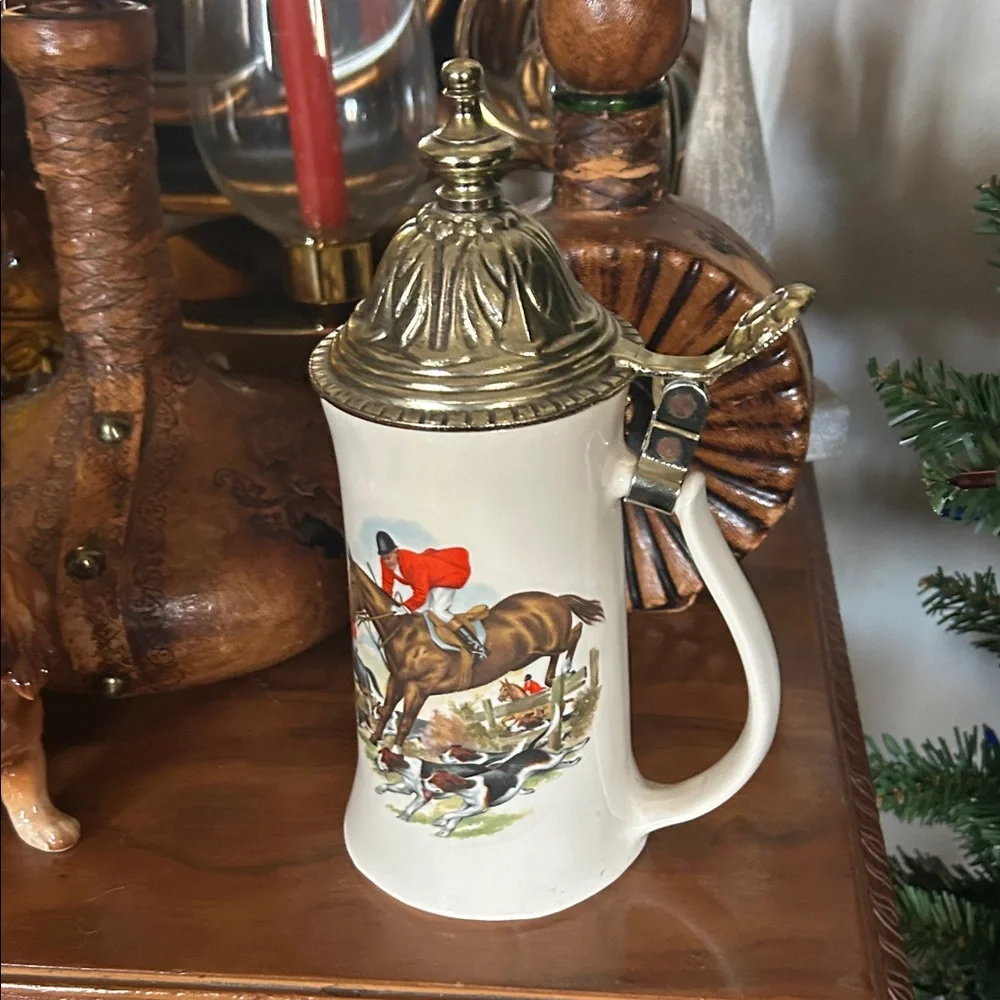 Nelson McCoy Pottery Fox Hunt Beer Stein